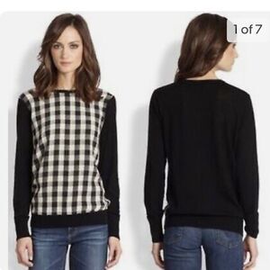 Equipment Femme, Roland Buffalo Silk Wool Plaid Sweater